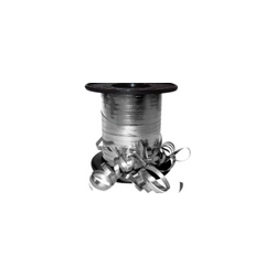 Hilo curly 100 metros plata metalico