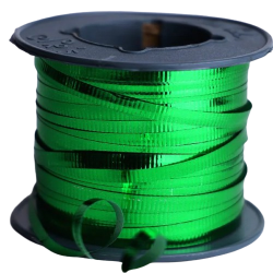 Hilo curly 100 metros verde metalico