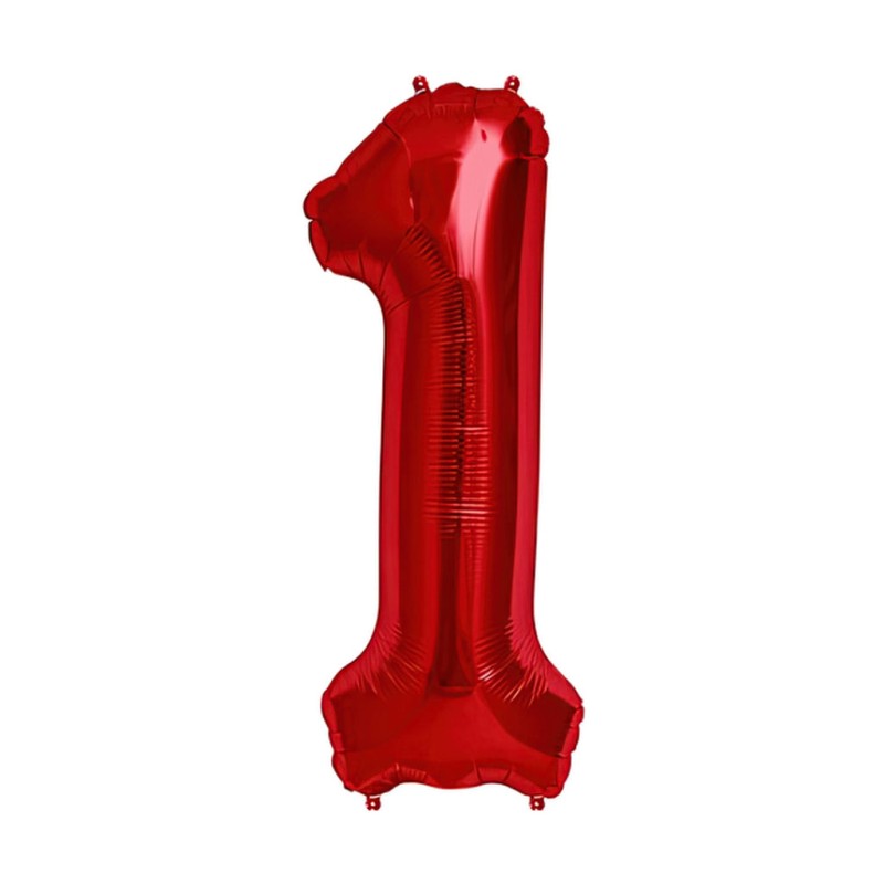 34D-0051 Globo de numero 1 color rojo