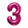 34D-0043 Globo de numero 3 color fucsia